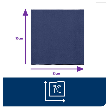 Tork ciemnoniebieska serwetka lunchowa, składana w 1/4