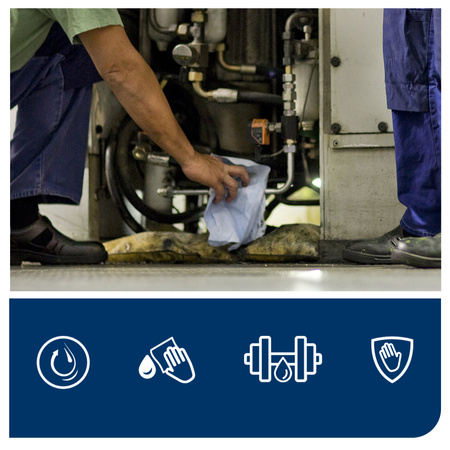 Czyściwo papierowe do silnych zabrudzeń Tork W4 niebieskie, chroni ręce, 5 × 100 odcinków, 130082