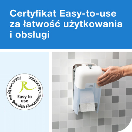 Tork OptiServe® dozownik do 2 rolek papieru toaletowego bez gilzy biały T7, pionowy, linia Elevation, 558041
