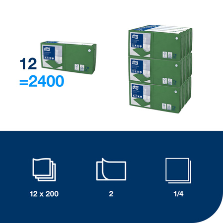 Tork ciemnozielona serwetka koktajlowa