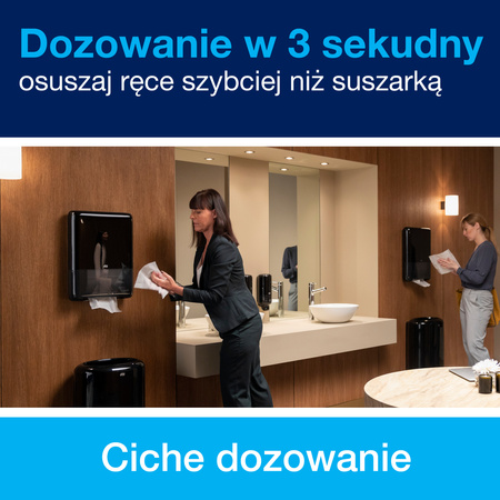 Tork PeakServe® Mini Continuous™ dozownik do ręczników papierowych H5, czarny, duża pojemność, kolekcja Elevation, 552558