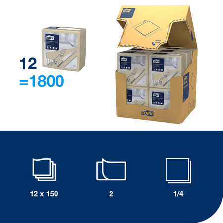 Tork serwetka obiadowa do dozowników z nadrukiem ekologicznym, składana w 1/4