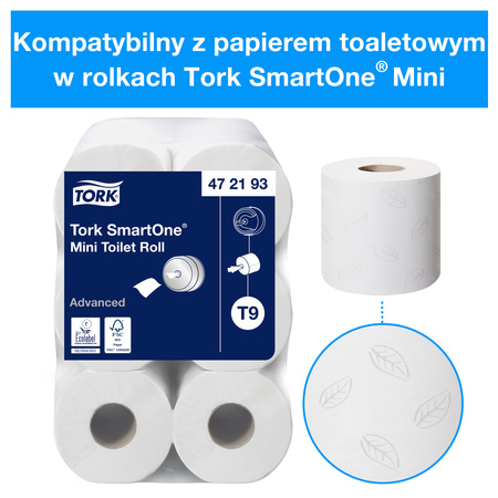 Tork SmartOne® mini dozownik do papieru toaletowego w roli, czarny