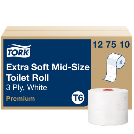 Tork Mid-size ekstra miękki papier toaletowy, 3-warstwowy