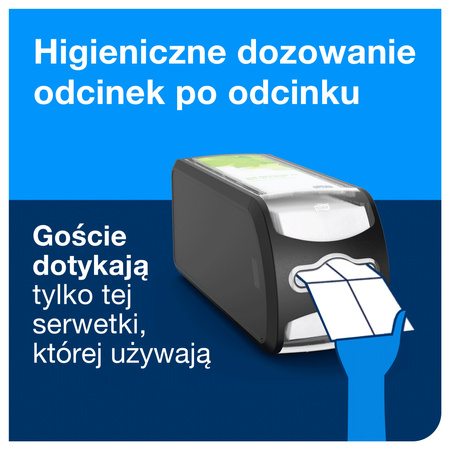 Tork Xpressnap Fit - dozownik do serwetek na ladę czarny N14, dozowanie odcinek po odcinku, 14,3 cm × 12,1 cm × 32,6 cm, 272901