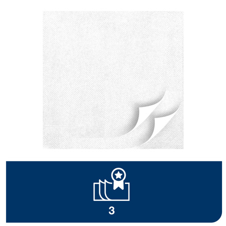 Tork biała miękka serwetka obiadowa, składana w 1/8