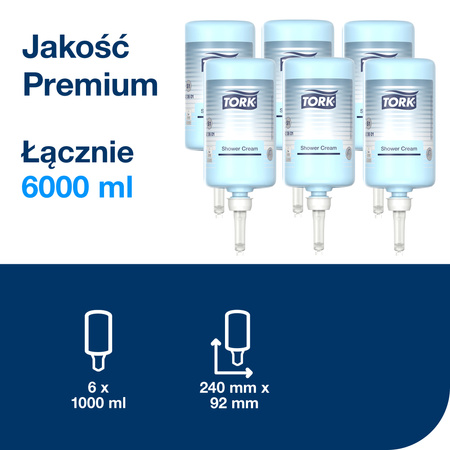 Tork kremowy żel pod prysznic S1, zapach unisex, 6 × 1000 ml, 420601