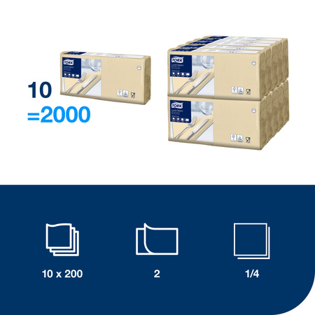 Tork piaskowa serwetka lunchowa, składana w 1/4