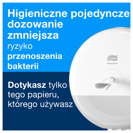 Papier toaletowy w rolce Tork SmartOne® T8, dwuwarstwowy, 6 x 1150 odcinków, 472242