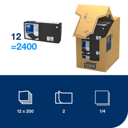 Tork czarna serwetka koktajlowa