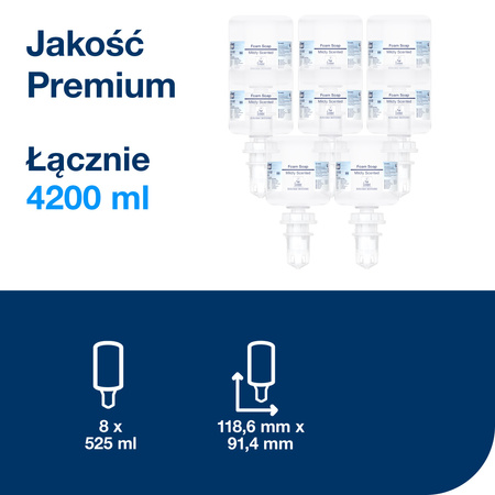 Tork delikatnie perfumowane mydło w pianie mini S5, składniki nawilżające, 8 × 525 ml, 525502
