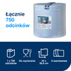 Czyściwo papierowe do trudnych zabrudzeń przemysłowych Tork W1, niebieskie, wysoka chłonność, 1 × 750 odcinków, 130080