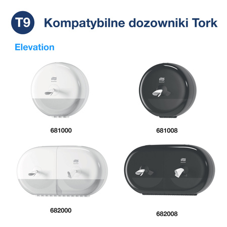 Papier toaletowy Tork SmartOne® Mini T9, biały, Advanced, dwuwarstwowy, 16 × 620 listków, 472193