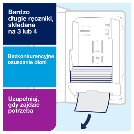 Tork Xpress® dozownik do ręczników Multifold (w składce wielopanelowej), biały, H2, dozowanie odcinek po odcinku, linia Elevation, 552000
