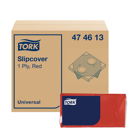 Tork czerwony tłoczony papierowy obrus