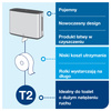 Dozownik na papier toaletowy Tork T2 Mini Jumbo ze stali nierdzewnej, zabudowany, linia Image, 460006