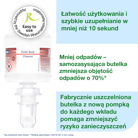 Tork płyn do czyszczenia deski sedesowej mini S5, fabrycznie uszczelniona butelka, 8 × 525 ml, 425302