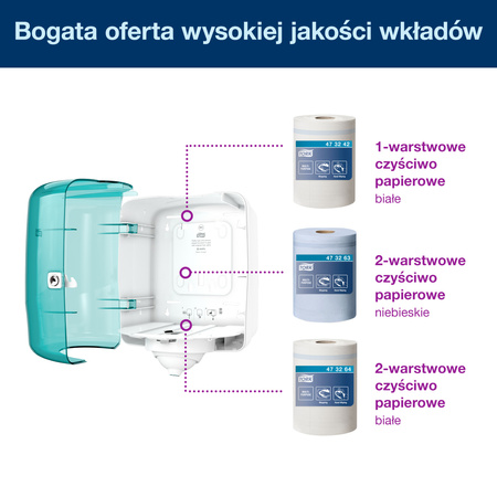 System centralnego dozowania M4 Tork Reflex™, biało-turkusowy, pojedyncze dozowanie, linia Performance, 473180