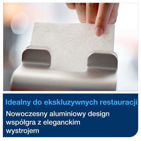 Nablatowy dyspenser do serwetek Tork Xpressnap® N4, aluminium, seria Image, rozmiar kompaktowy: 20,9 cm x 17,8 cm x 15 cm, 274002