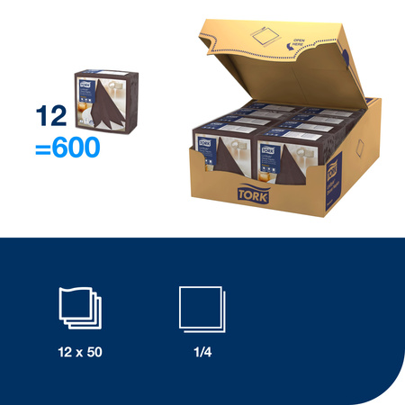 Tork kakaowa serwetka obiadowa Premium LinStyle®