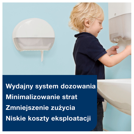 Dozownik na papier toaletowy Tork mini jumbo, biały, T2, zabudowany, linia Elevation, 555000