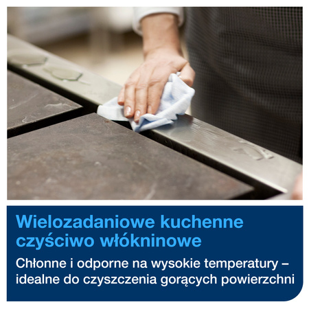 Czyściwo włókninowe kuchenne Tork W4 białe, wysokochłonne, 4 × 75 ściereczek, 473179