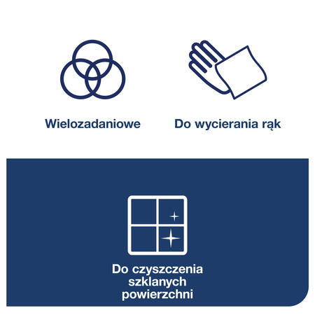 Czyściwo papierowe do średnich zabrudzeń Tork M2, Plus, niebieskie, system centralnego dozowania, 6 × 450 odcinków, 128207